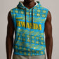 Rwanda Christmas Sleeveless Zip Hoodie Festive Geometric Motifs and Bold Typography - African Pride