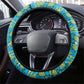 Rwanda Christmas Steering Wheel Cover Festive Geometric Motifs and Bold Typography - African Pride
