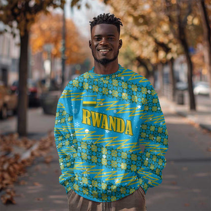 Rwanda Christmas Sweatshirt Festive Geometric Motifs and Bold Typography - African Pride