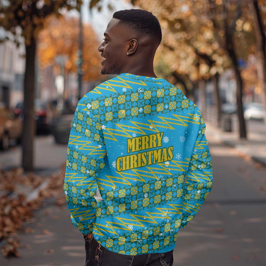 Rwanda Christmas Sweatshirt Festive Geometric Motifs and Bold Typography - African Pride