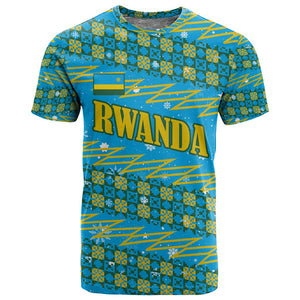 Rwanda Christmas T shirt Festive Geometric Motifs and Bold Typography - African Pride