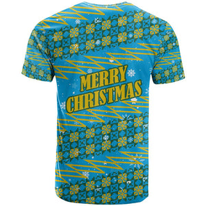 Rwanda Christmas T shirt Festive Geometric Motifs and Bold Typography - African Pride