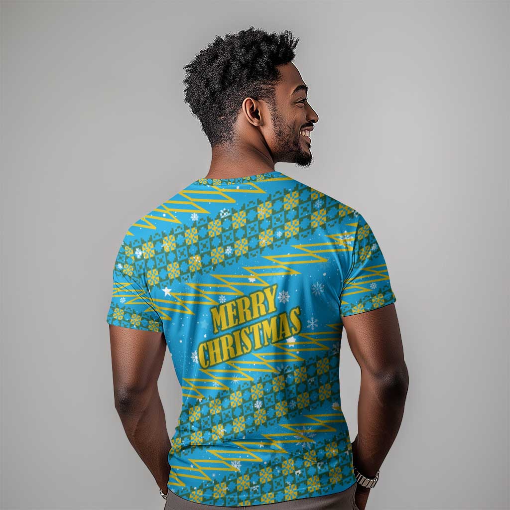 Rwanda Christmas T shirt Festive Geometric Motifs and Bold Typography - African Pride