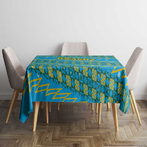 Rwanda Christmas Tablecloth Festive Geometric Motifs and Bold Typography - African Pride