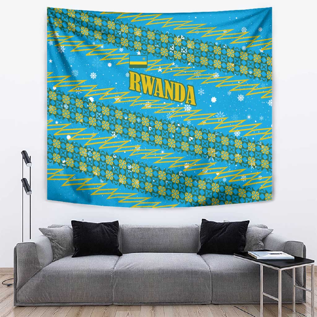 Rwanda Christmas Tapestry Festive Geometric Motifs and Bold Typography - African Pride