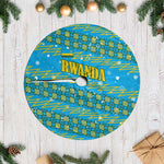 Rwanda Christmas Tree Skirt Festive Geometric Motifs and Bold Typography - African Pride