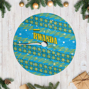 Rwanda Christmas Tree Skirt Festive Geometric Motifs and Bold Typography - African Pride