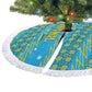 Rwanda Christmas Tree Skirt Festive Geometric Motifs and Bold Typography - African Pride