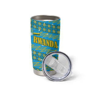 Rwanda Christmas Tumbler Cup Festive Geometric Motifs and Bold Typography - African Pride