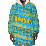 Rwanda Christmas Wearable Blanket Hoodie Festive Geometric Motifs and Bold Typography - African Pride