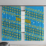 Rwanda Christmas Window Curtain Festive Geometric Motifs and Bold Typography - African Pride