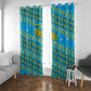 Rwanda Christmas Window Curtain Festive Geometric Motifs and Bold Typography - African Pride