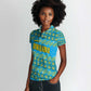 Rwanda Christmas Women Polo Shirt Festive Geometric Motifs and Bold Typography - African Pride