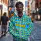 Rwanda Christmas Zip Hoodie Festive Geometric Motifs and Bold Typography - African Pride