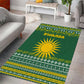 Rwanda Christmas Area Rug National Emblem and Radiant Sun Motif - African Pride