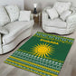 Rwanda Christmas Area Rug National Emblem and Radiant Sun Motif - African Pride