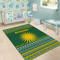 Rwanda Christmas Area Rug National Emblem and Radiant Sun Motif - African Pride