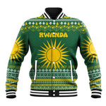 Rwanda Christmas Baseball Jacket National Emblem and Radiant Sun Motif - African Pride
