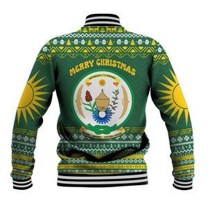 Rwanda Christmas Baseball Jacket National Emblem and Radiant Sun Motif - African Pride