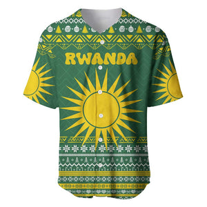 Rwanda Christmas Baseball Jersey National Emblem and Radiant Sun Motif - African Pride
