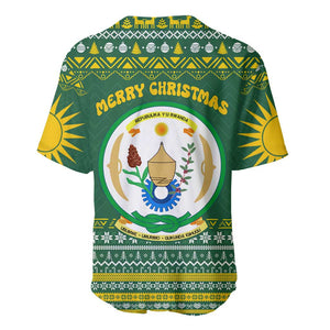Rwanda Christmas Baseball Jersey National Emblem and Radiant Sun Motif - African Pride