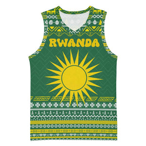 Rwanda Christmas Basketball Jersey National Emblem and Radiant Sun Motif - African Pride