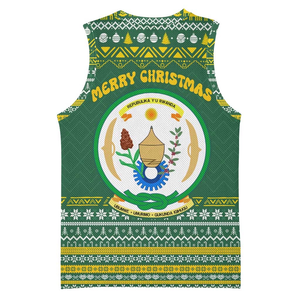 Rwanda Christmas Basketball Jersey National Emblem and Radiant Sun Motif - African Pride