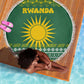 Rwanda Christmas Beach Blanket National Emblem and Radiant Sun Motif - African Pride
