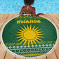 Rwanda Christmas Beach Blanket National Emblem and Radiant Sun Motif - African Pride