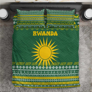 Rwanda Christmas Bedding Set National Emblem and Radiant Sun Motif - African Pride