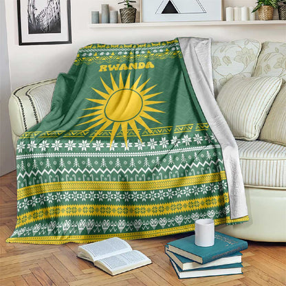 Rwanda Christmas Blanket National Emblem and Radiant Sun Motif - African Pride
