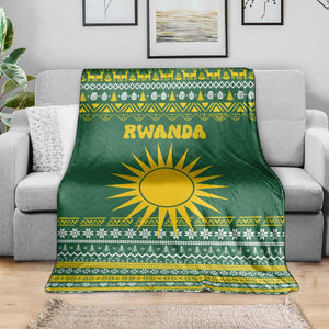 Rwanda Christmas Blanket National Emblem and Radiant Sun Motif - African Pride