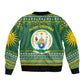 Rwanda Christmas Bomber Jacket National Emblem and Radiant Sun Motif - African Pride