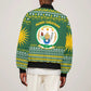 Rwanda Christmas Bomber Jacket National Emblem and Radiant Sun Motif - African Pride
