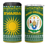 Rwanda Christmas 4 in 1 Can Cooler Tumbler National Emblem and Radiant Sun Motif - African Pride