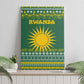 Rwanda Christmas Canvas Wall Art National Emblem and Radiant Sun Motif - African Pride