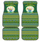 Rwanda Christmas Car Mats National Emblem and Radiant Sun Motif - African Pride