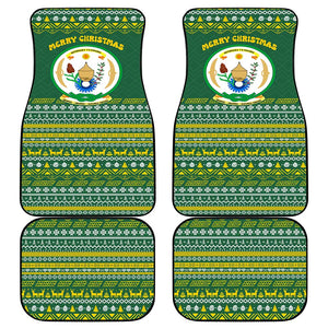 Rwanda Christmas Car Mats National Emblem and Radiant Sun Motif - African Pride