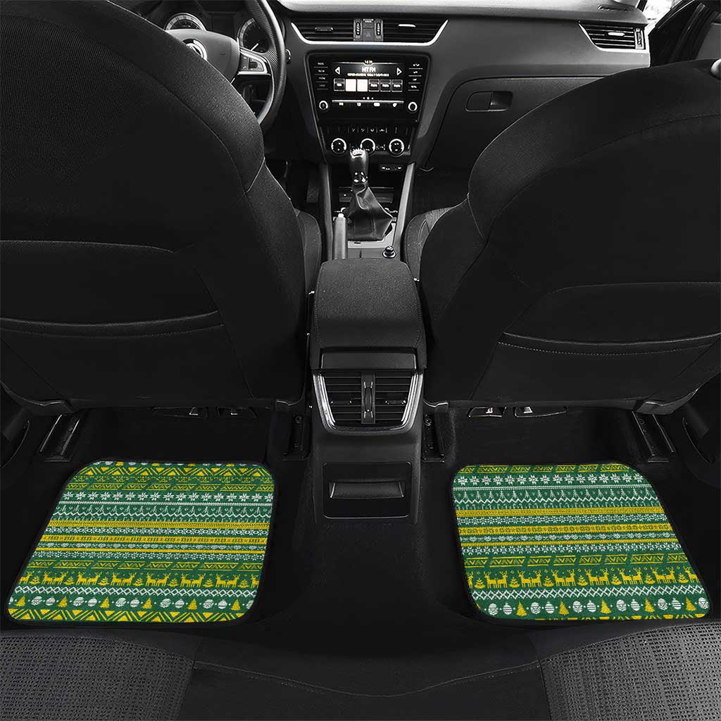 Rwanda Christmas Car Mats National Emblem and Radiant Sun Motif - African Pride