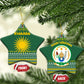 Rwanda Christmas Ceramic Ornament National Emblem and Radiant Sun Motif - African Pride