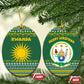 Rwanda Christmas Ceramic Ornament National Emblem and Radiant Sun Motif - African Pride