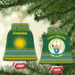 Rwanda Christmas Ceramic Ornament National Emblem and Radiant Sun Motif - African Pride
