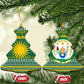 Rwanda Christmas Ceramic Ornament National Emblem and Radiant Sun Motif - African Pride