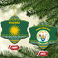 Rwanda Christmas Ceramic Ornament National Emblem and Radiant Sun Motif - African Pride