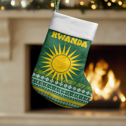 Rwanda Christmas Stocking National Emblem and Radiant Sun Motif - African Pride