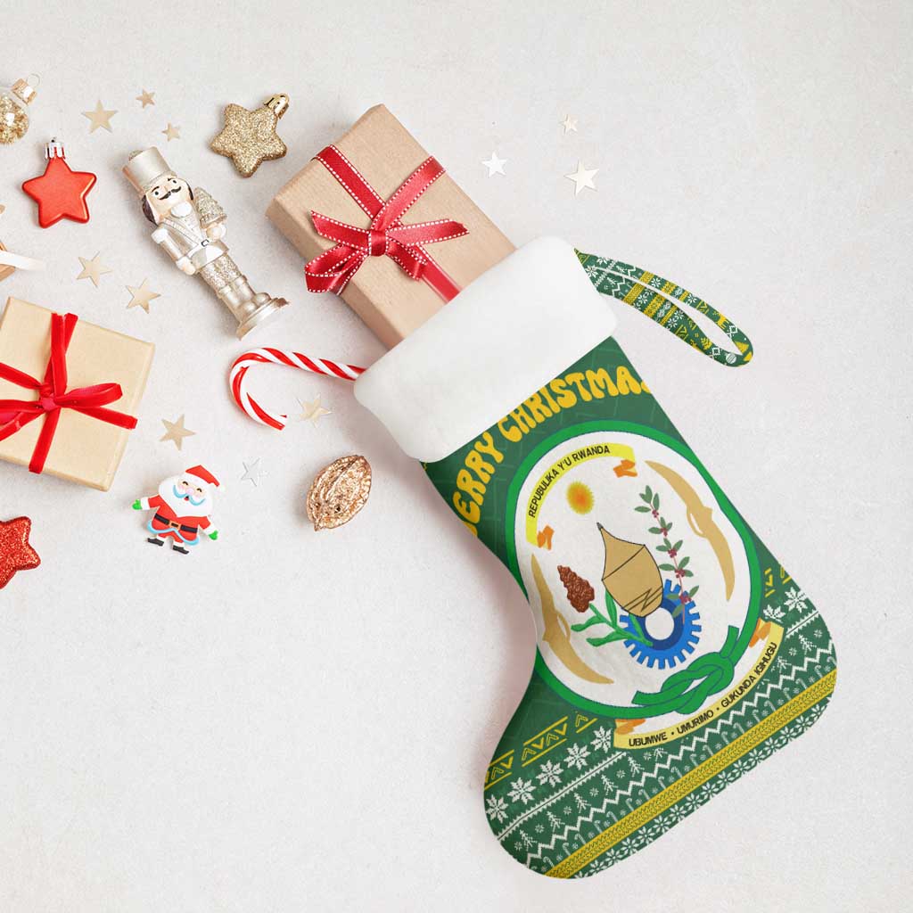 Rwanda Christmas Stocking National Emblem and Radiant Sun Motif - African Pride