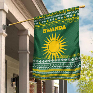 Rwanda Christmas Garden Flag National Emblem and Radiant Sun Motif - African Pride