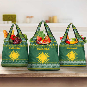 Rwanda Christmas Grocery Bag National Emblem and Radiant Sun Motif - African Pride