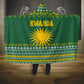 Rwanda Christmas Hooded Blanket National Emblem and Radiant Sun Motif - African Pride