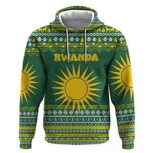 Rwanda Christmas Hoodie National Emblem and Radiant Sun Motif - African Pride